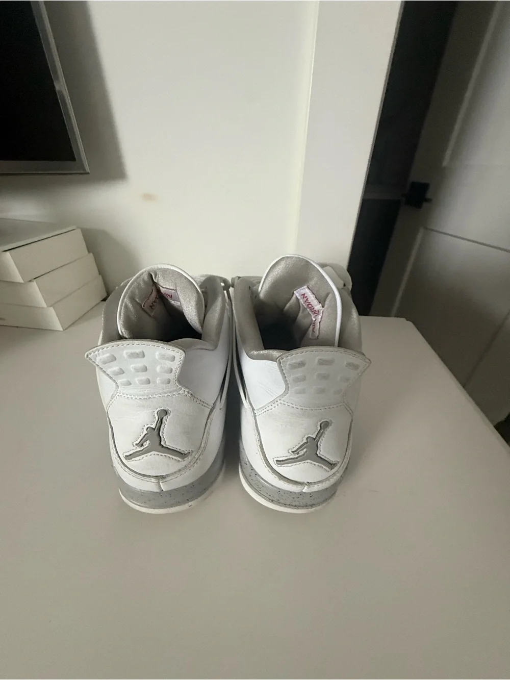 Jordan White and Grey Retro Basketball Sneakers